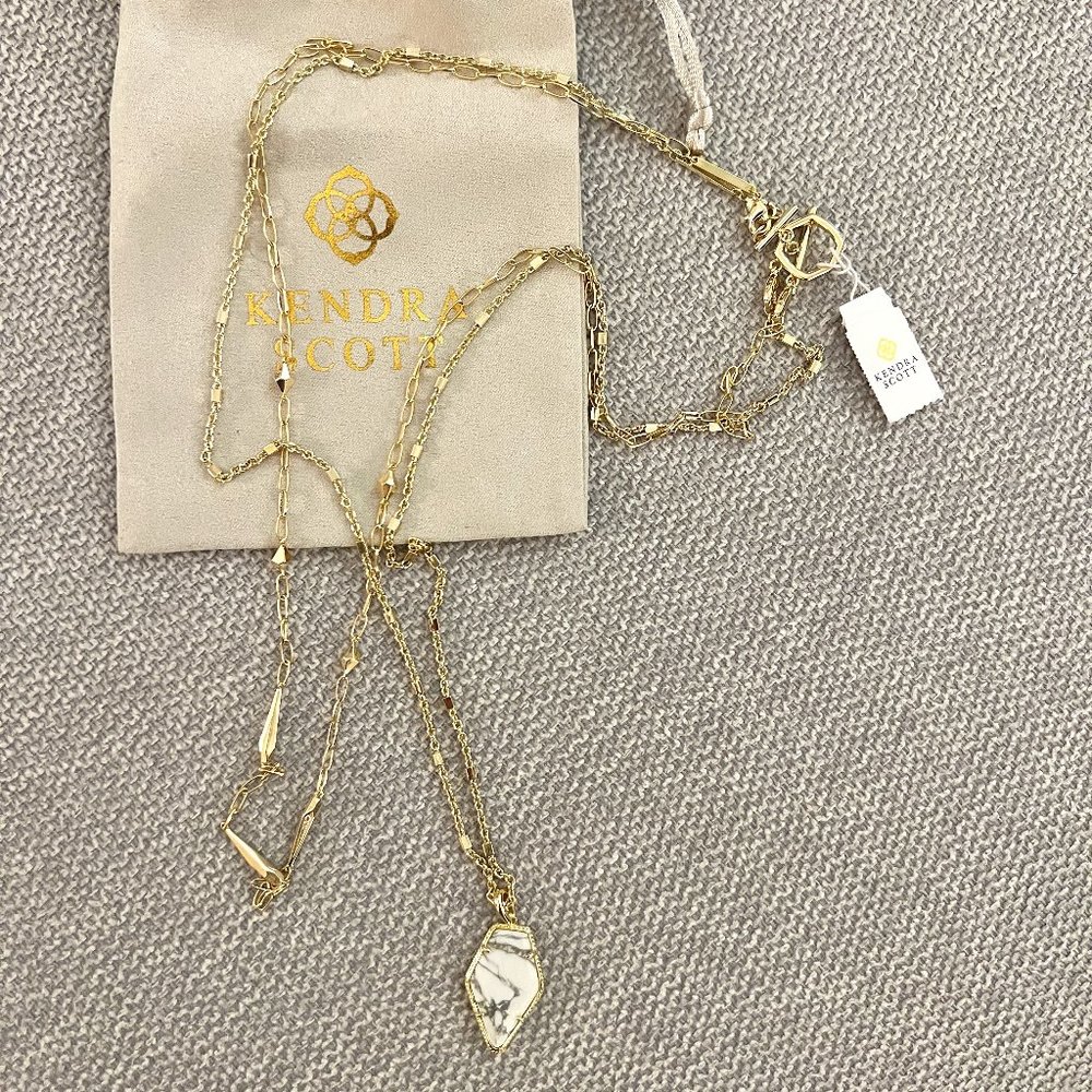 Kendra Scott - Framed Tessa Multi Strand Necklace - Gold White Howlite (retails